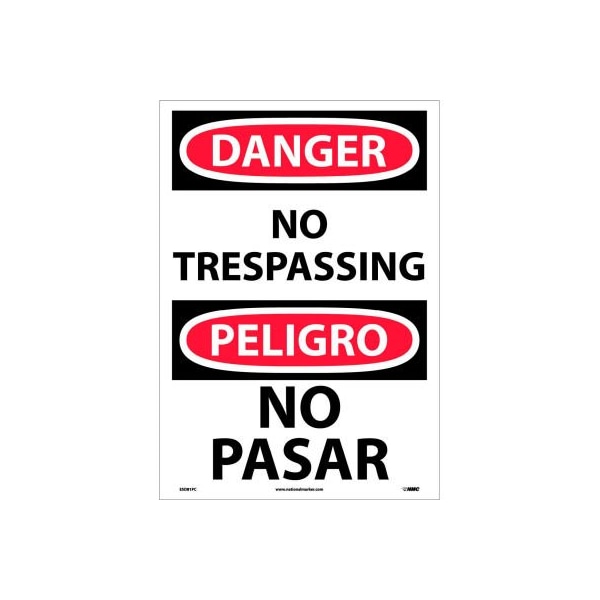 Bilingual Vinyl Sign - Danger No Trespassing